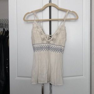 Free people flowy tank with knit top, size small